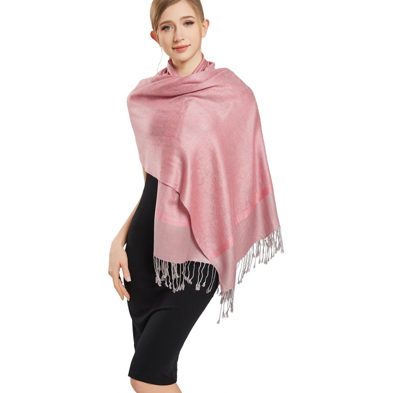 Silky Paisley Pashmina Shawl Scarf-Women's Soft