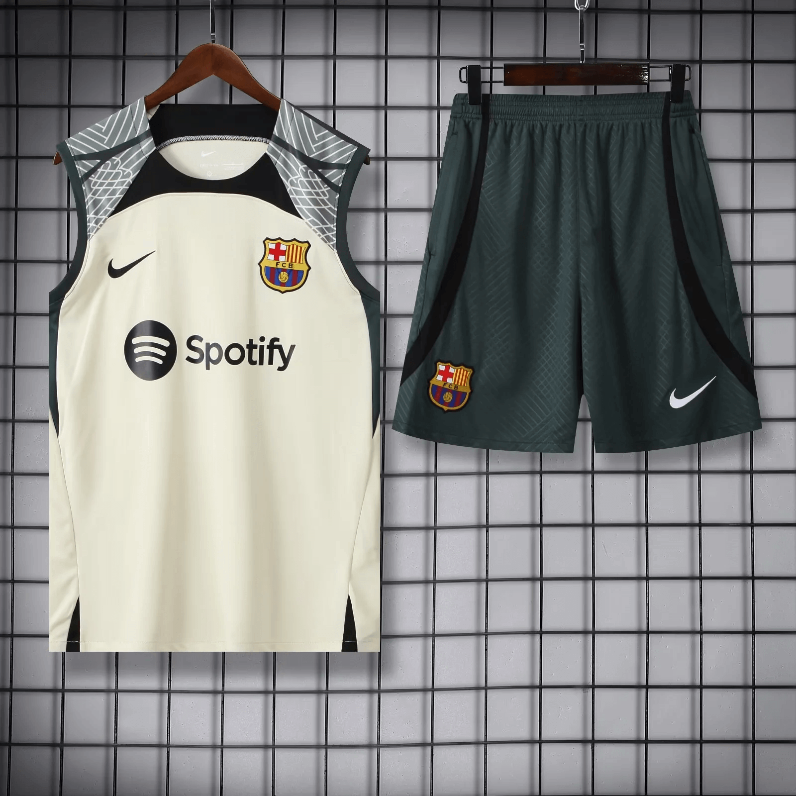 2023/2024 Barcelona pre-match training White Jersey+Shorts 1:1 Thai Quality