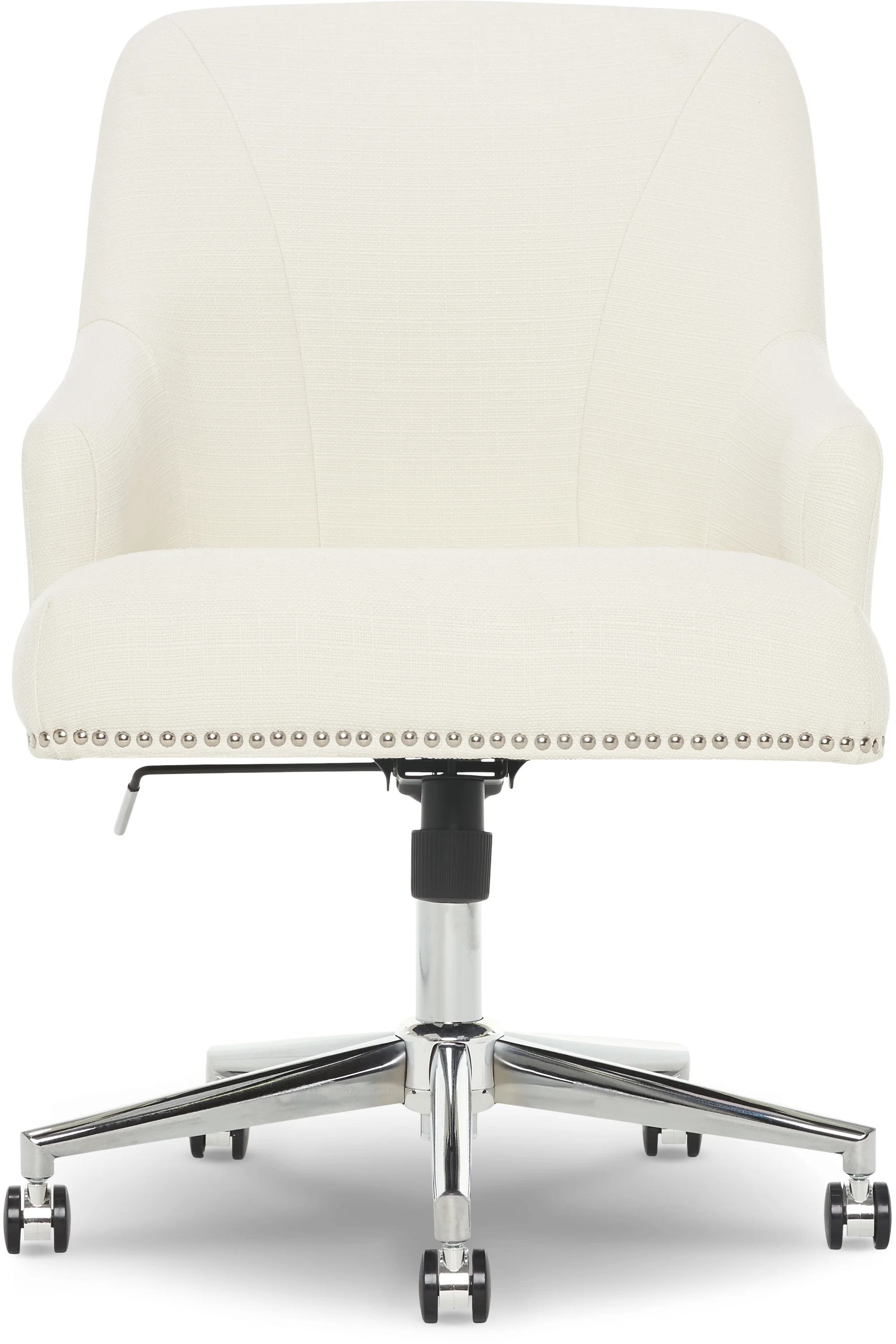 Serta Leighton Home Office Desk Chair Chrome Nailheads Twill Fabric Lilac Purple