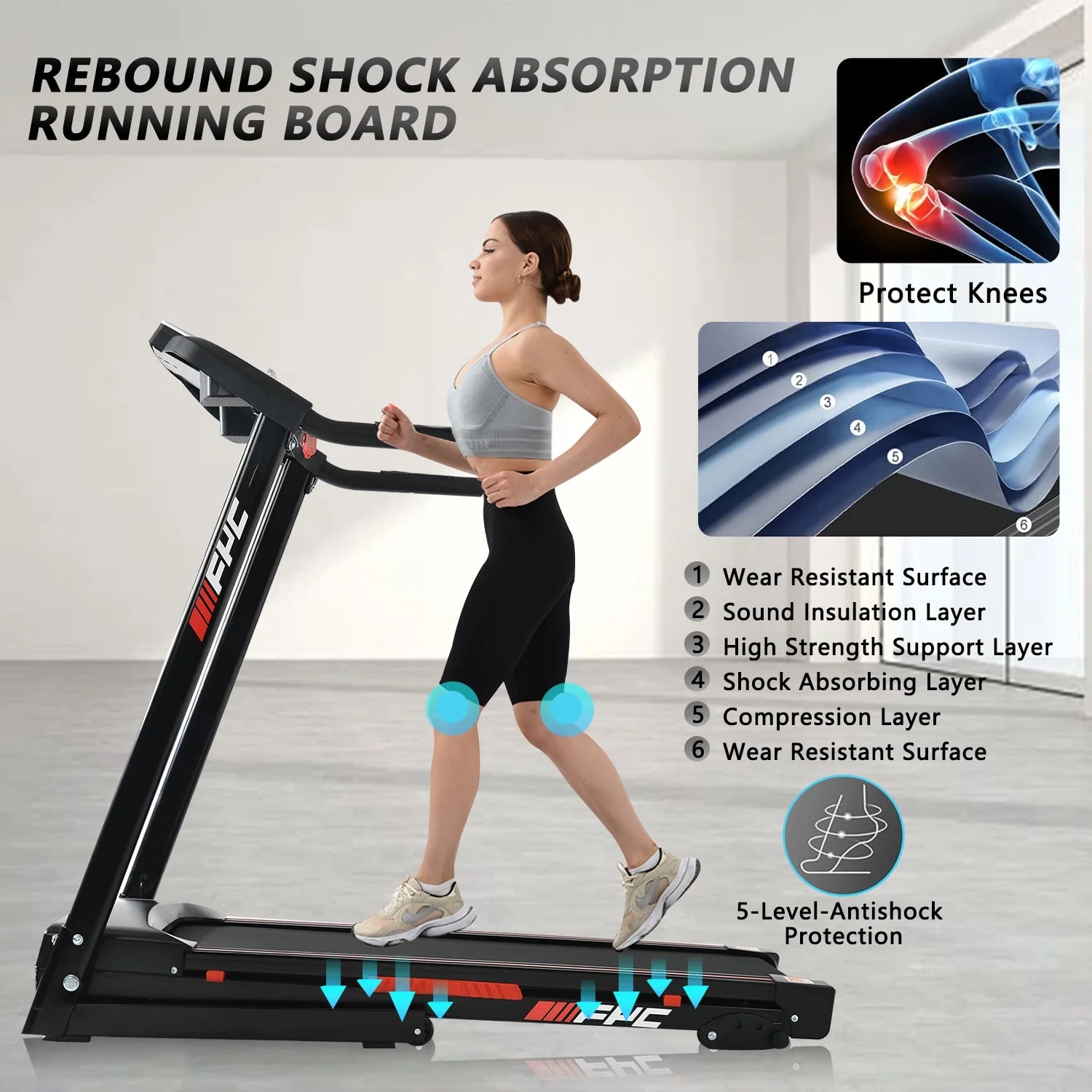 SWERTOY Folding Treadmill, Install Free Under Desk Treadmill Portable Foldable with Incline, Large LCD Display, 3.5HP Foldable Treadmill with 2s Folding