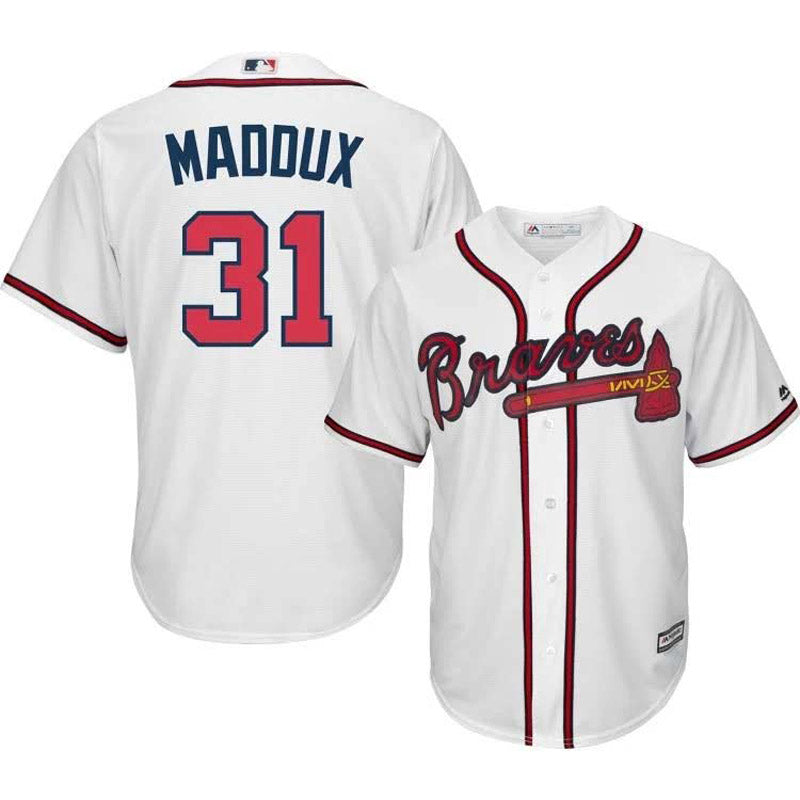 Men's Atlanta Braves Greg Maddux Replica Home Jersey - White