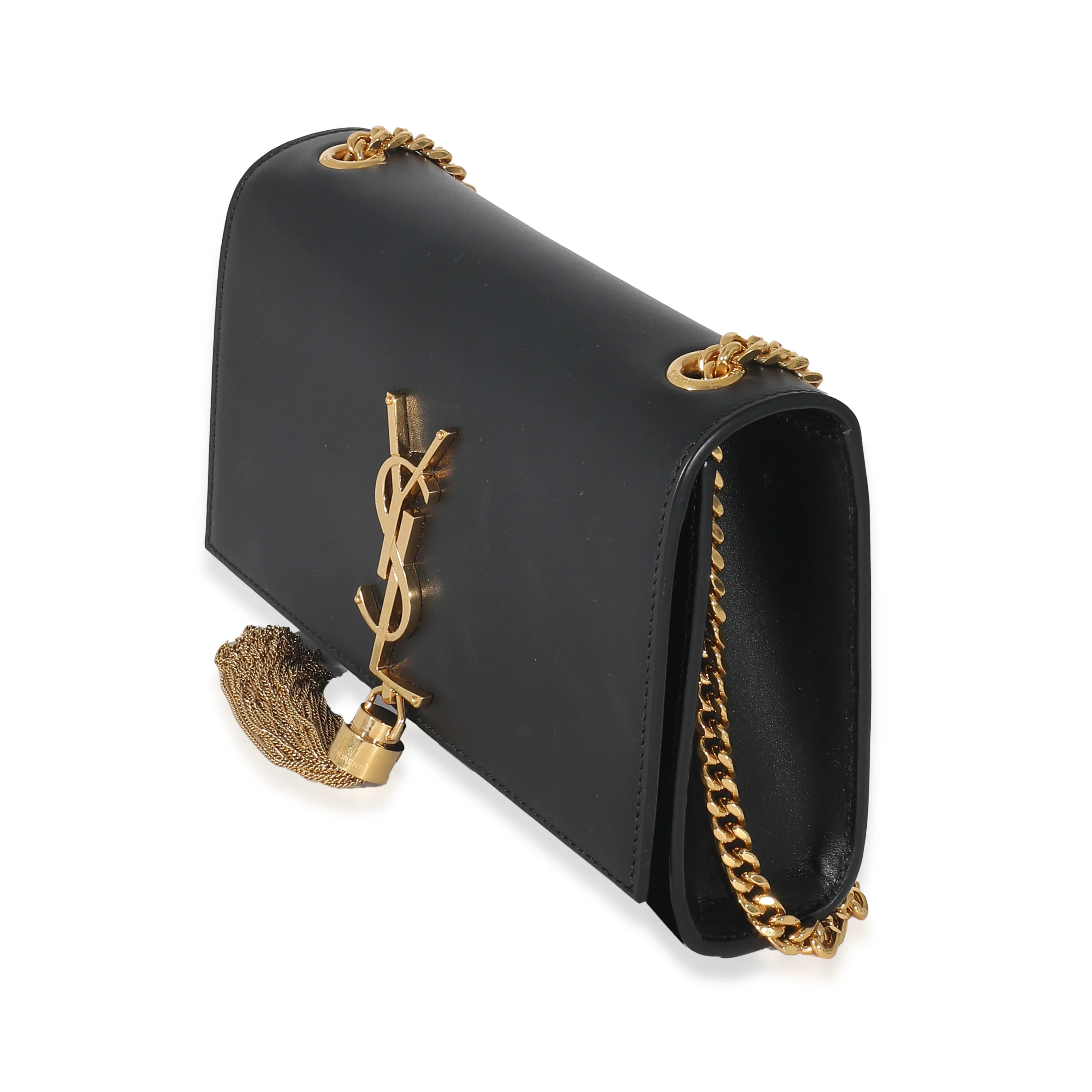 Saint Laurent Black Smooth Leather Small Kate Tassel Bag