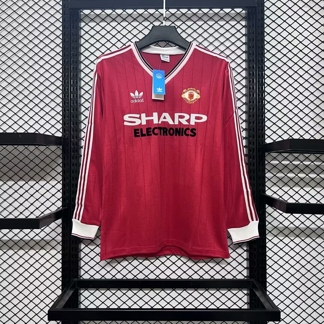 Retro Manchester United 82-83 Home Long Sleeve Jersey