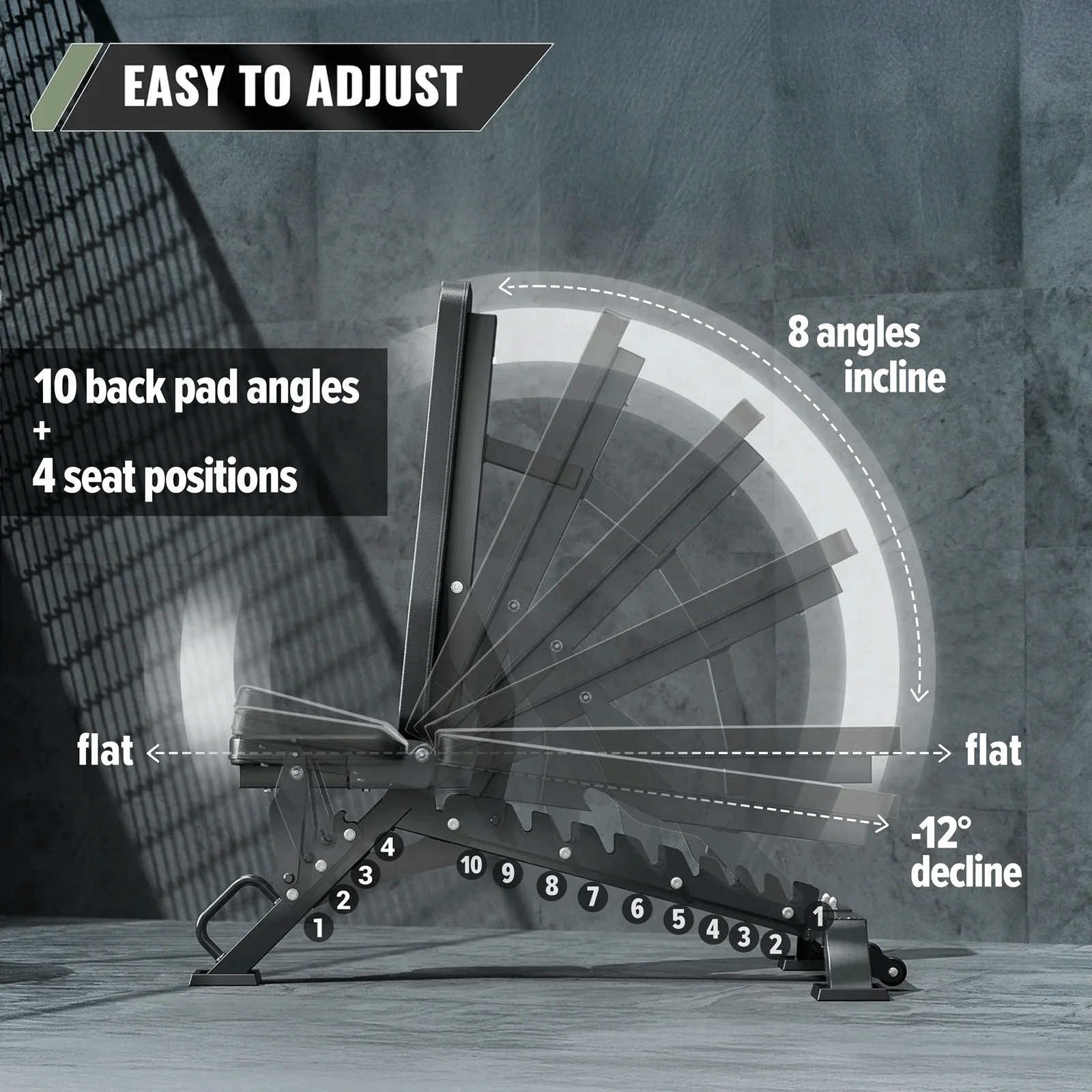 Major Fitness Adjustable Bench | 1300Lbs Capacity Weight Bench PLT01