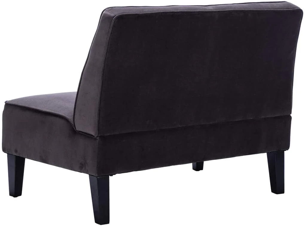 Andeworld Button Tufted Loveseat Settee Upholstered Sofa Backrest Buckle Couch Banquette Bench for Dining Room Living Room Bedroom Funiture(Gray 1)