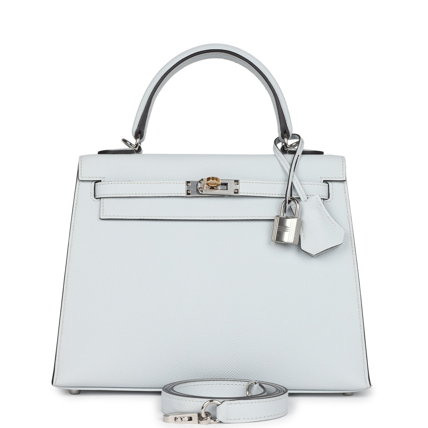 Kelly Sellier 25 Gris Platine Epsom Electrum Hardware