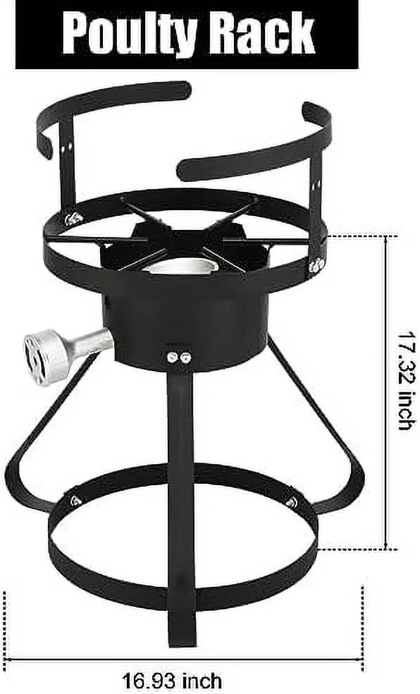30QT Turkey Deep Fryer & 10QT Fish Fryer Kit w/Baskets & Stand, Aluminum Fryer Pot w/ 55000BTU Propane Burner, Temperature Gauge, Marinade Injector, Turkey Rack & Rack Lifter, for Outdoor Cooking