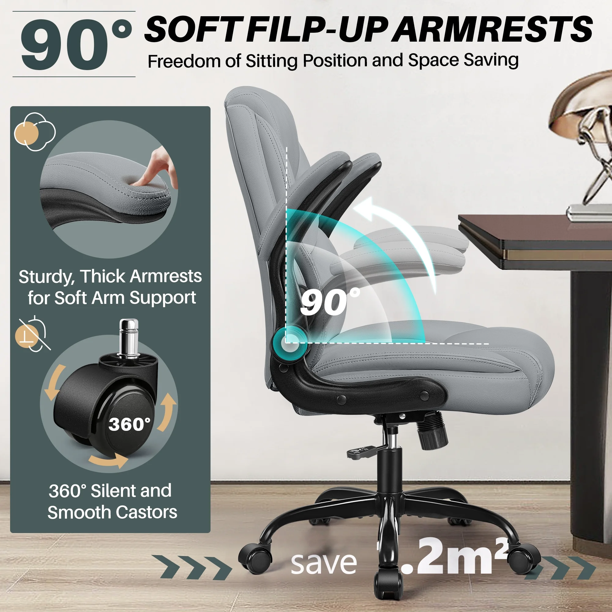 COOLHUT Leather Office Chair, Big and Tall Office Chair 400LBS Wide Seat Ergonomic Computer Desk Chair High Back Executive Leather Chair Adjustable Task Chair Lumbar Back with 8-Year Warranty, Black