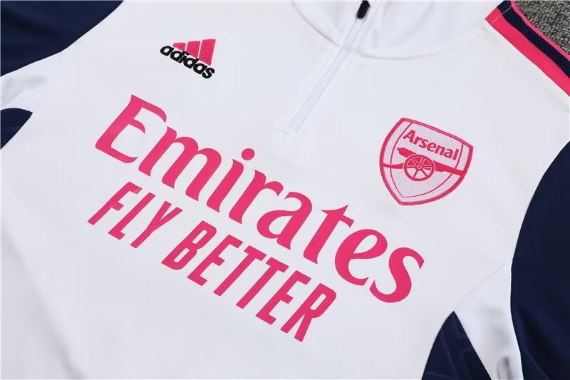 2022/2023 Arsenal Half-Pull Training Suit White Football Shirt 1:1 Thai Quality Set