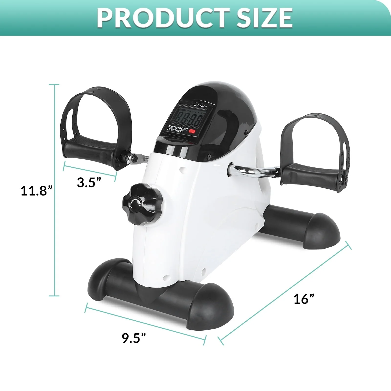 MEETWARM Pedal Exerciser Stationary Bikes for Seniors - Under Desk Mini Exercise Bike Cycle for Office - Arm Leg Floor Peddler Exerciser with LCD Display for Physical Therapy
