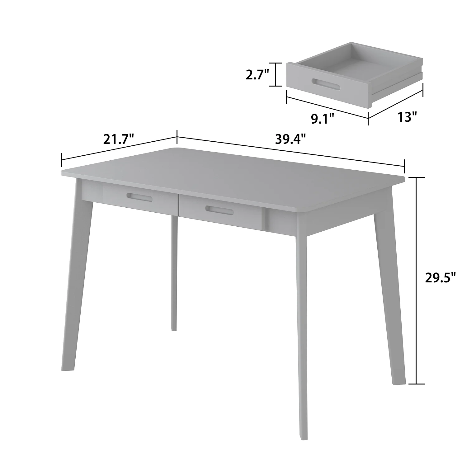 MONSLIPA Industrial Modern Wooden Desk with Storage Drawers, Office Computer Desk and Home Office Desk with Sturdy Wood Legs, 47