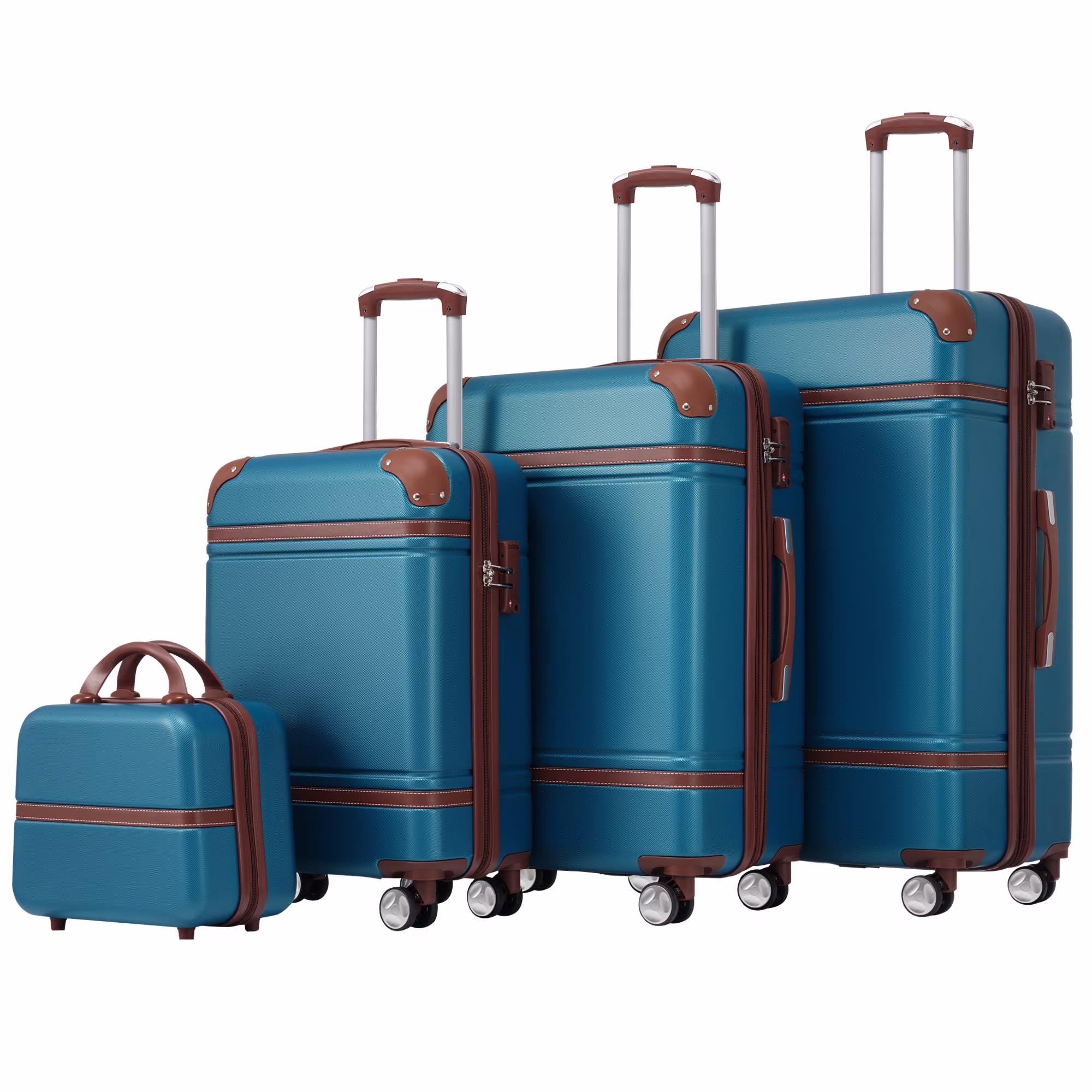 EUROCO 4-Piece Luggage Sets,Hardside Expandable Carry On Suitcase with TSA Lock,Cosmetic Case and Double Spinner Wheels,Lightweight Travel Luggage(20