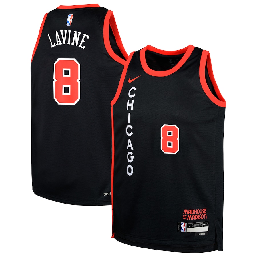 Youth Chicago Bulls Zach LaVine  Black Swingman Replica Jersey - City Edition