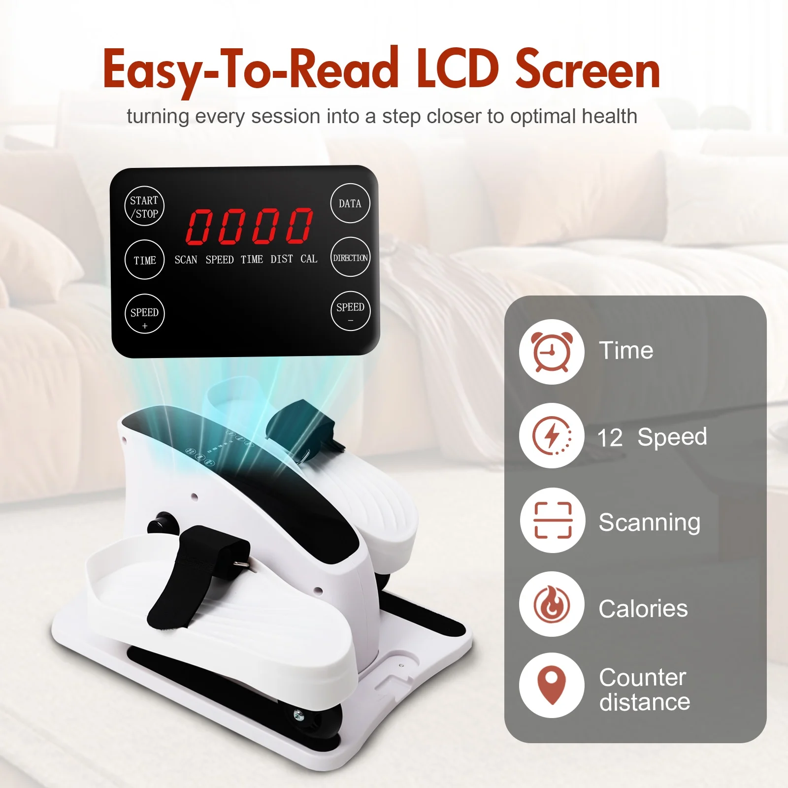 CATGOOD Under Desk Elliptical, Electric Seated Foot & Leg Pedal Exerciser While Sitting for Seniors