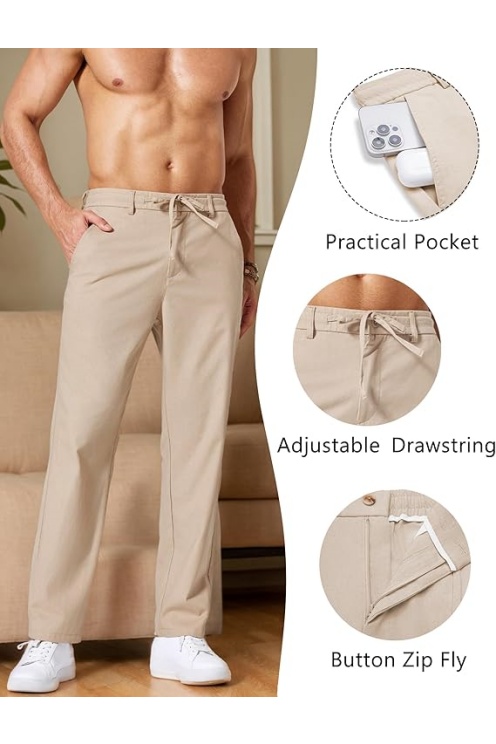 Men's Cotton Linen Pants [Relaxed Fit]