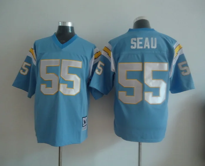 Los Angeles Chargers Blue Vintage #55 SEAU Jersey