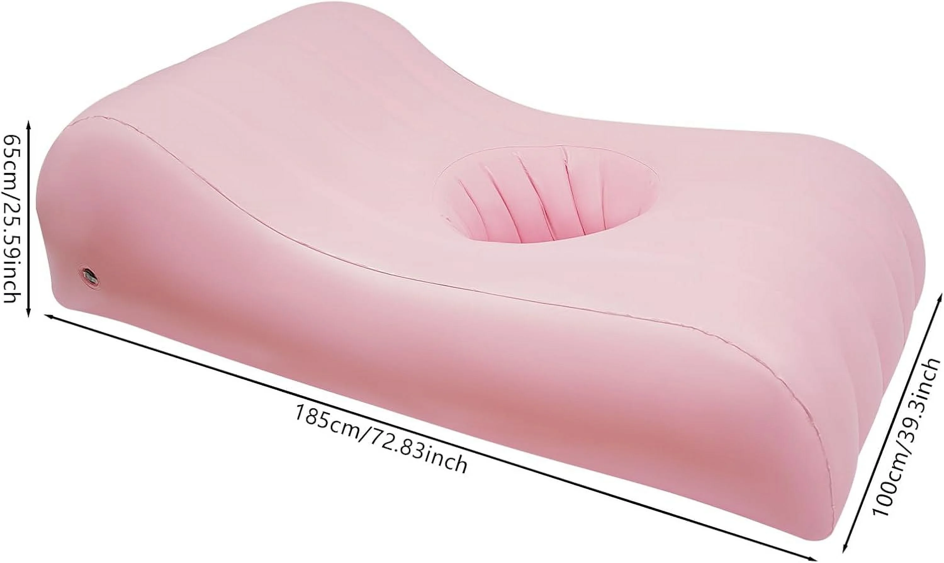 BBL Mattress Bed with Hole, 73x39in Inflatable Recovery Air Mattress, S-Shaped Curved Inflatable Bed, After Surgery for Sleeping, BBL Blow Up Couch Waterproof Sofa Chair for Summer