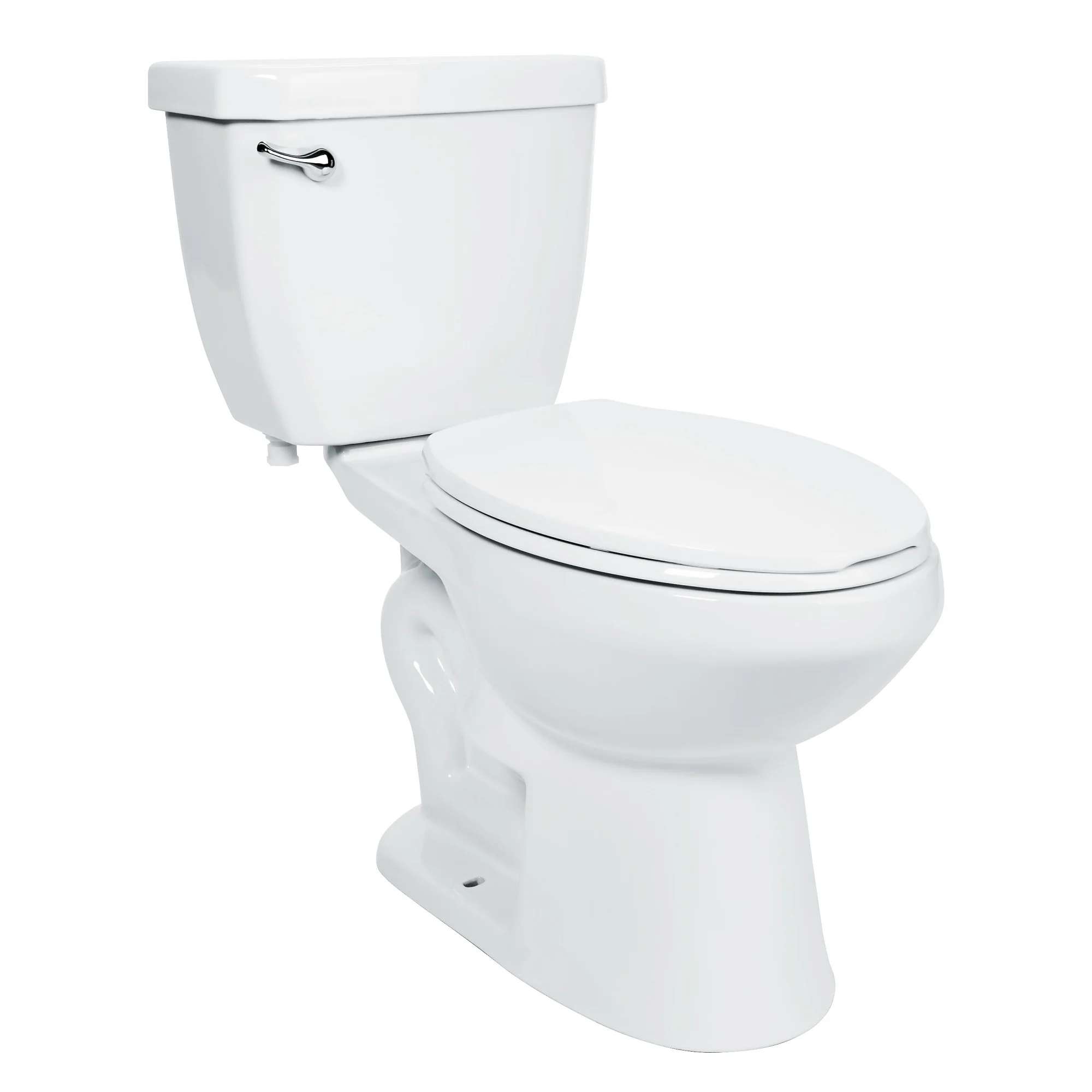 Miseno Two-Piece High Efficiency Toilet With Elongated Ada Height Bowl, Molded Seat, Trip Lever And Wax Ring (1.28 Gpf) White