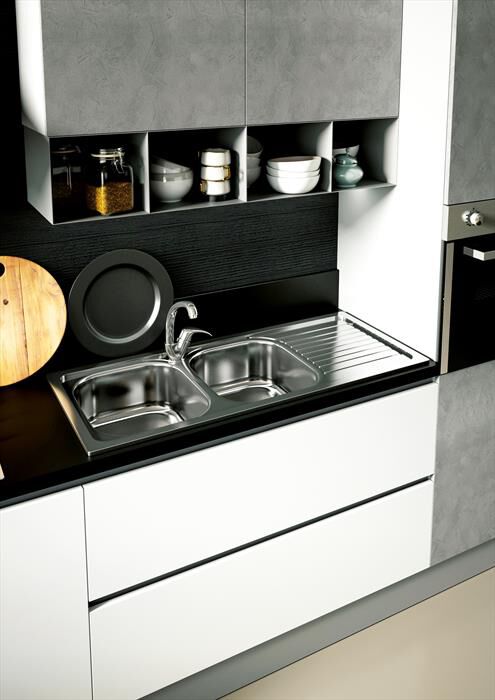 GLEM GAS - Lavello lineare GL186IXD 1 vasche-Inox