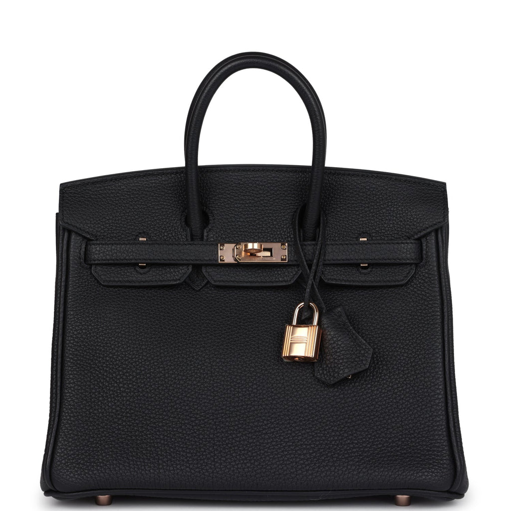 Birkin 25 Black Togo Rose Gold Hardware