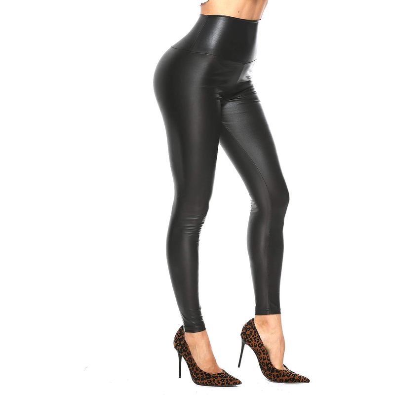 Women's Faux Leather Leggings Pants PU Elastic