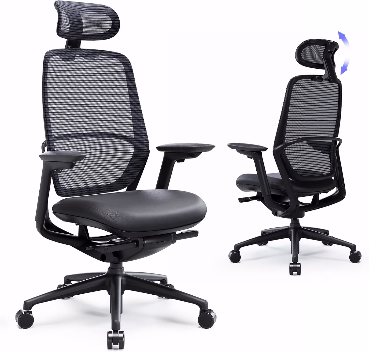 Ergonomic Office Chair, High Back Mesh Desk Chair with Adjustable Lumbar Support, Reclining Backrest, 4D Armrests, Breathable Mesh, Comfortable Computer Chair for Home Office, Work,Study