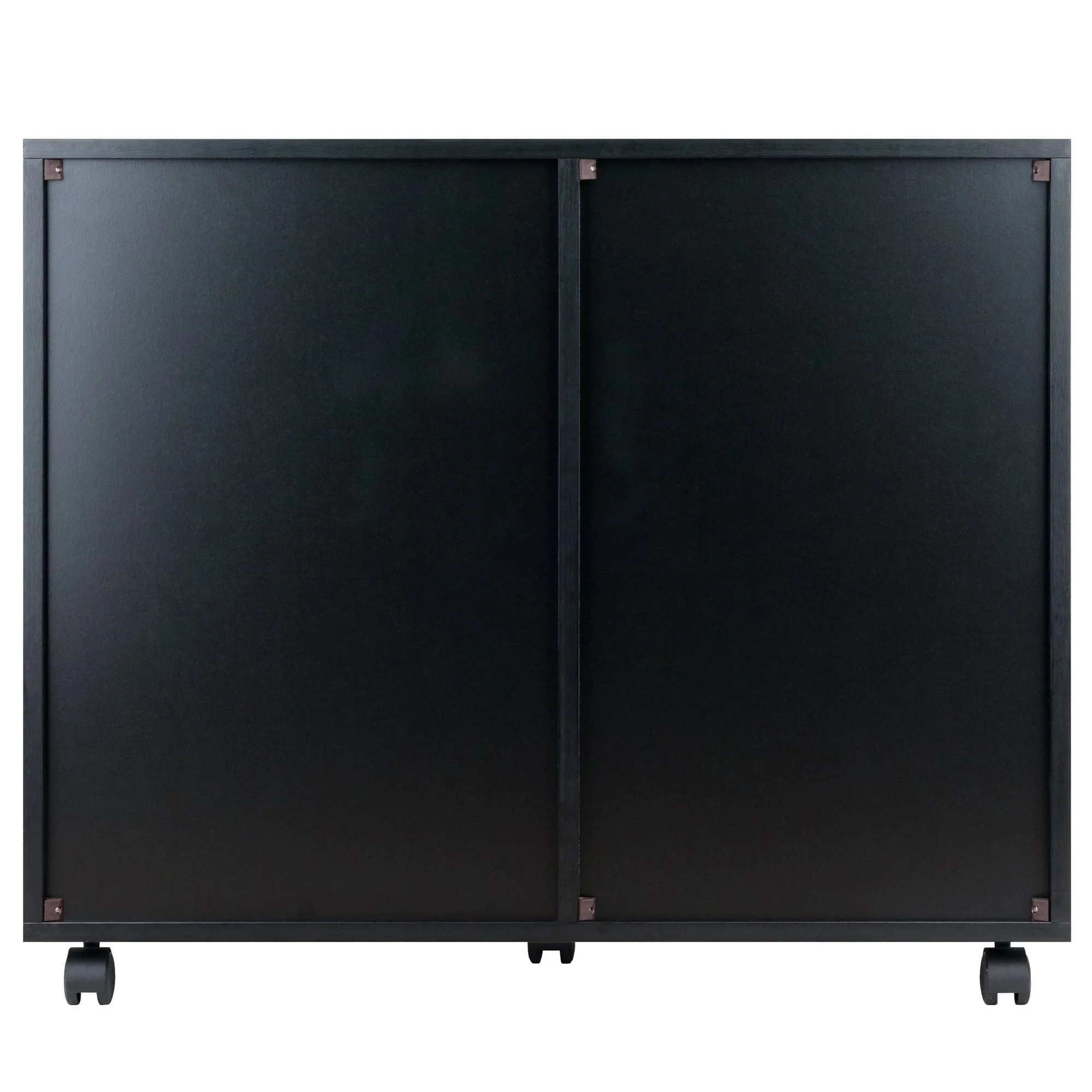 Winsome Wood Halifax 2-Section Mobile Storage Cabinet, Black Finish