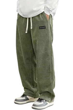 Mens Corduroy Casual Pants Fashion Loose Fit