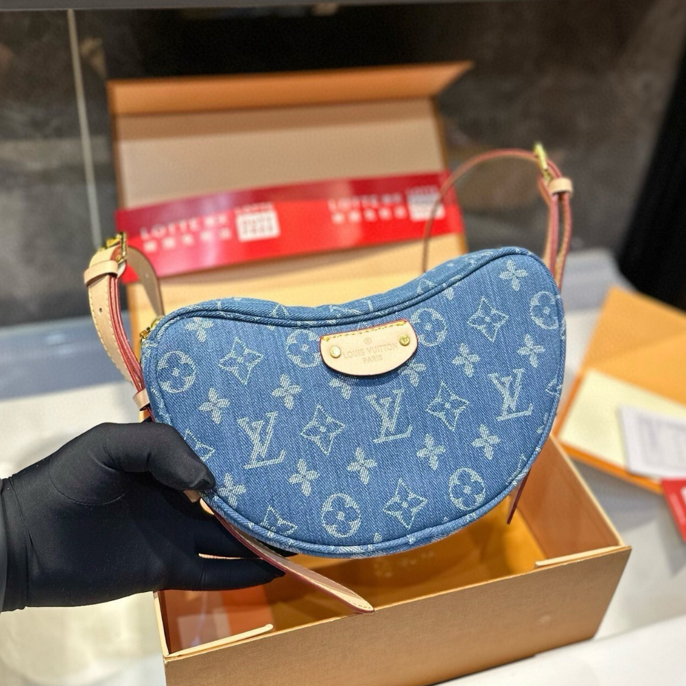 Louis Vuitton Croissant MM Denim Blue 9.8 Inches