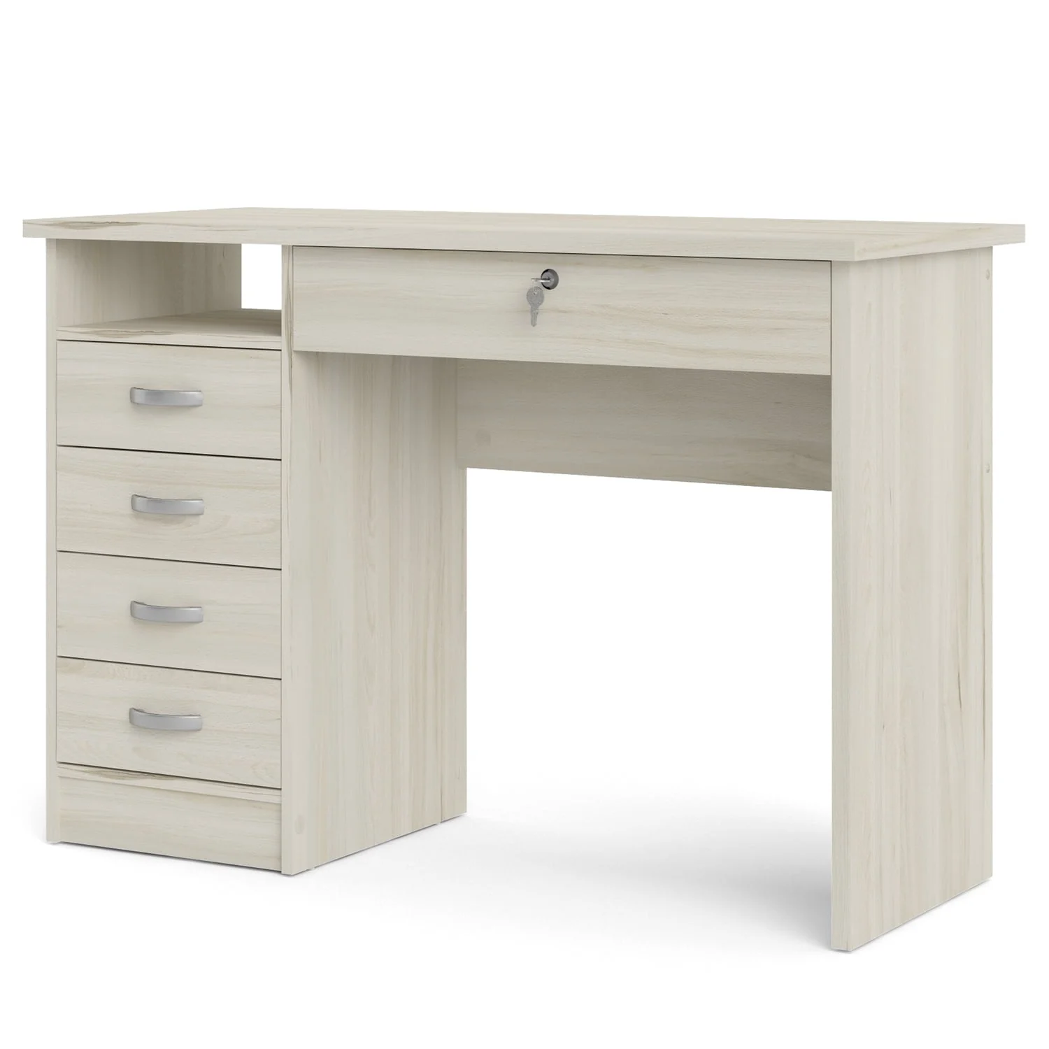 Walden Desk with 5 Drawers, Light Woodgrain color