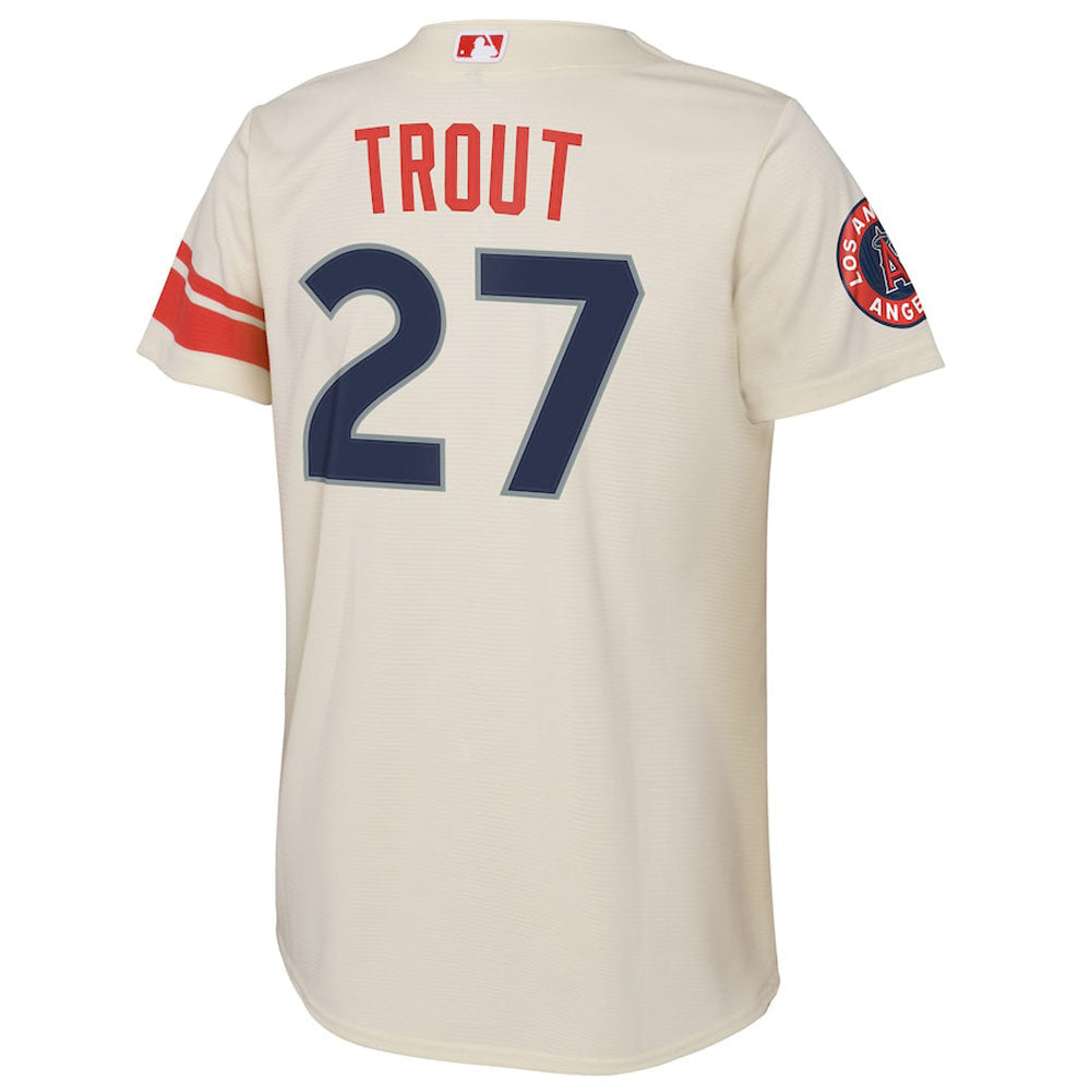 Youth Los Angeles Angels Mike Trout City Connect Replica Jersey - Cream