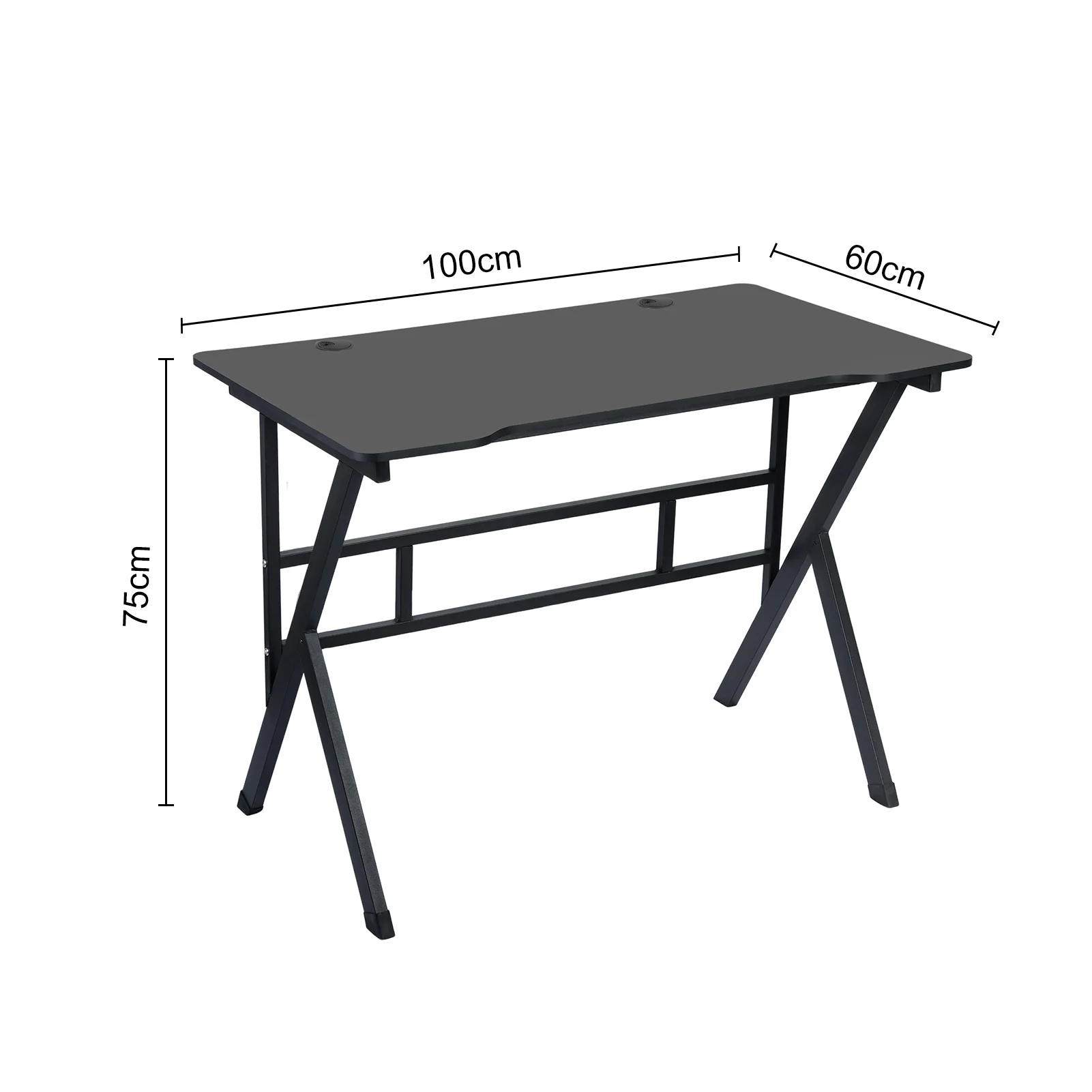 StarBay Gamer Desk Computer Desk Sturdy PC Workstation Desk for Home Office with Cable Holes, Ergonomic Design