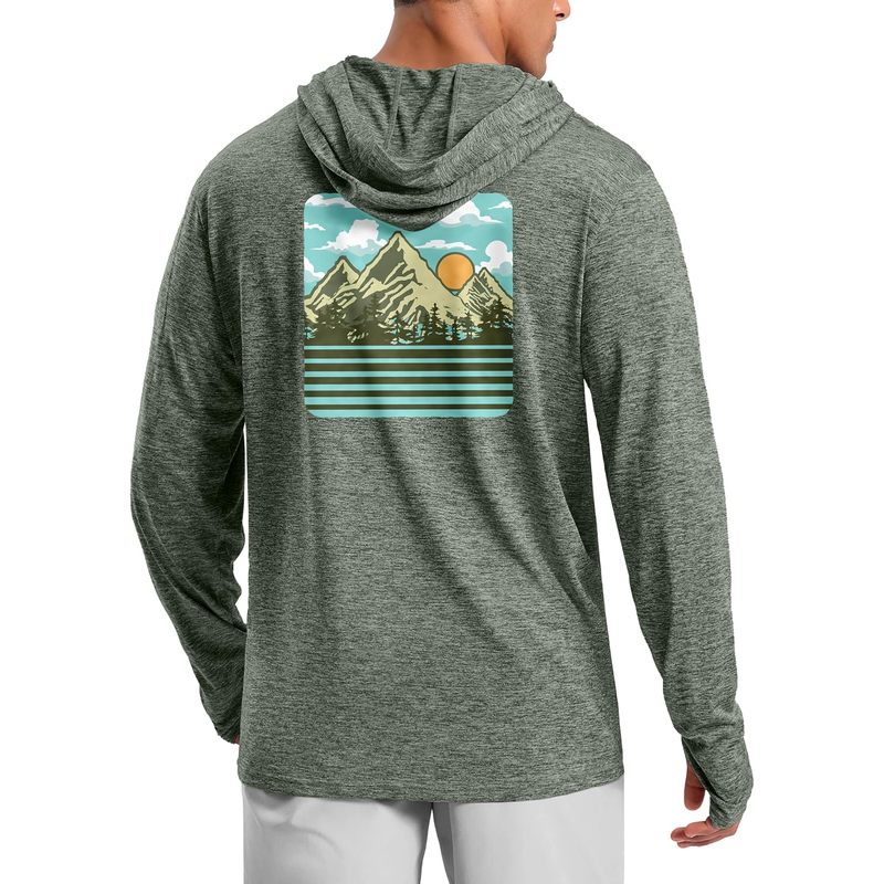 Men's UPF 50+ Sun Protection Hoodie Lightweight Long Sleeve