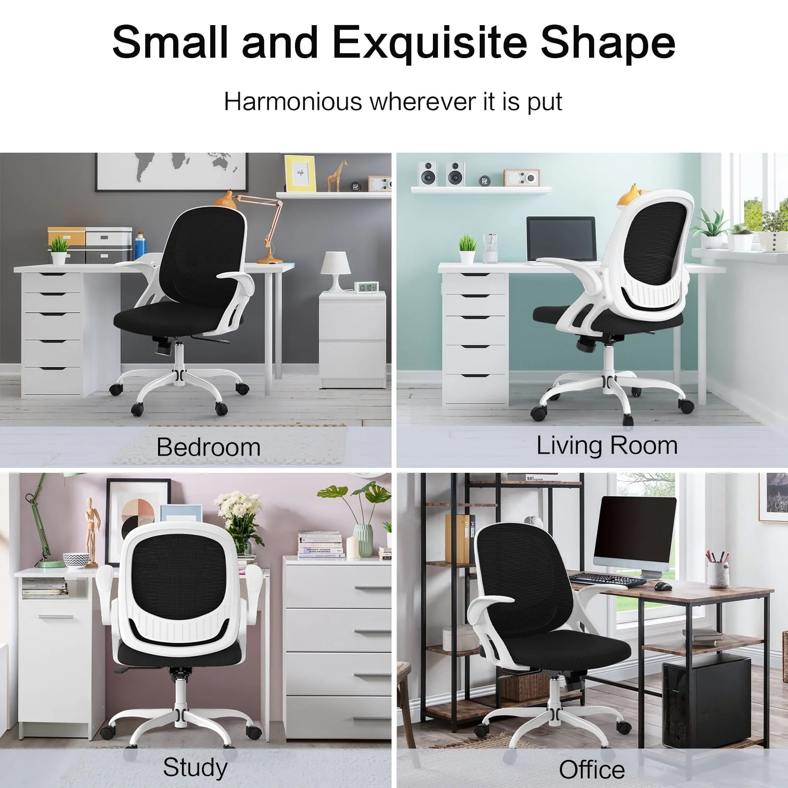 Home Office Chair Work Desk Chair Comfort Ergonomic Swivel Computer Chair, Breathable Mesh Desk Chair, Lumbar Support Task Chair,Adjustable Height,White