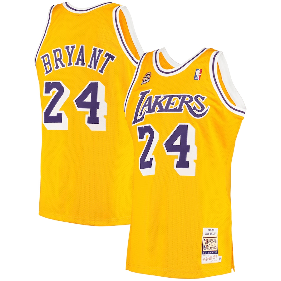Kobe Bryant Los Angeles Lakers #24 Yellow Throwback Jersey