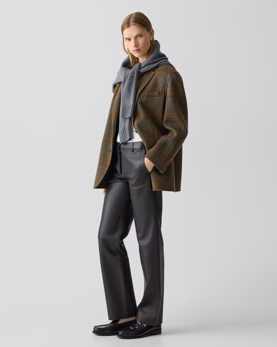 Classic Straight Pant in Sleek Leather
