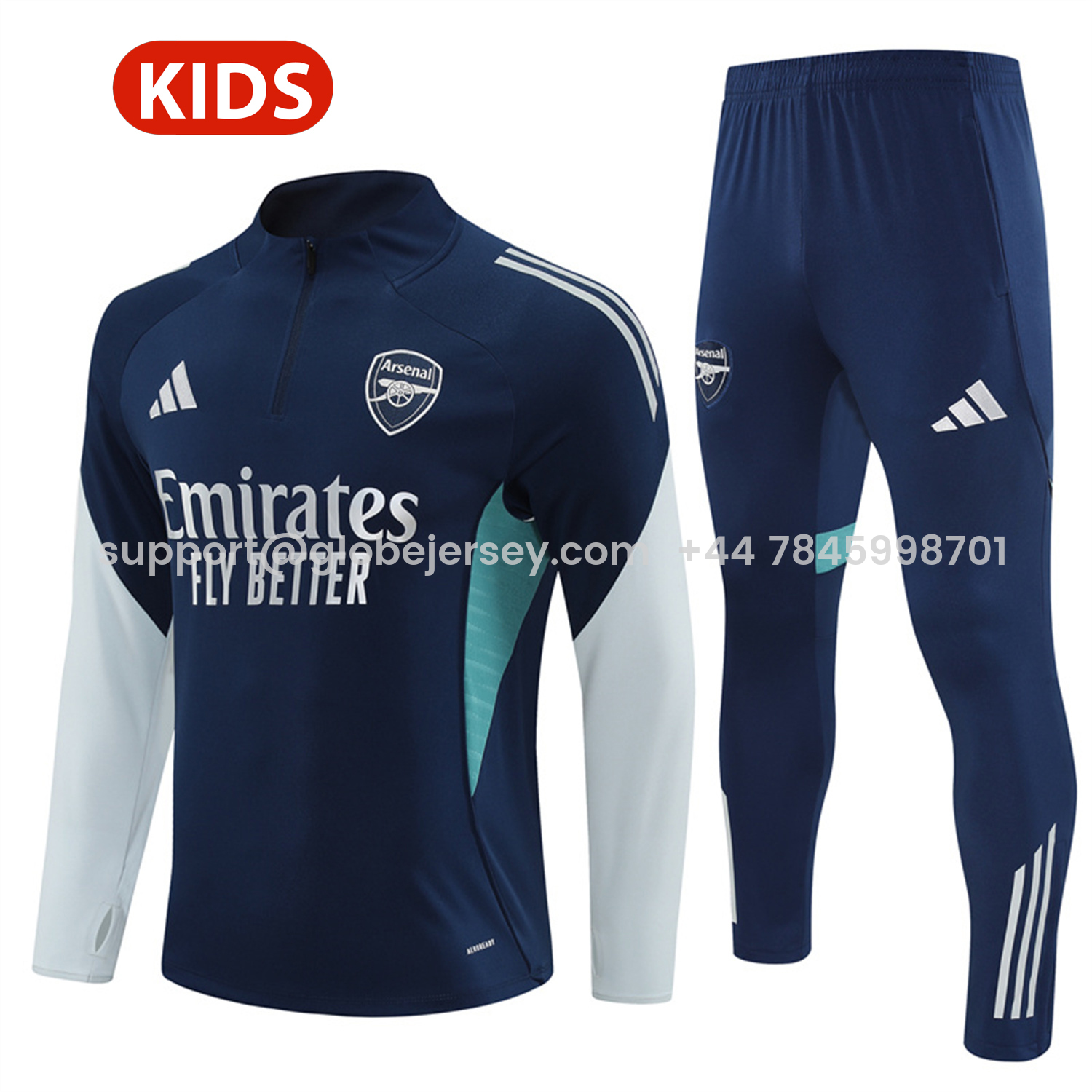 Arsenal 25-26 Kids Long Sleeve Training Set - Royal Blue Top & Royal Blue Pants