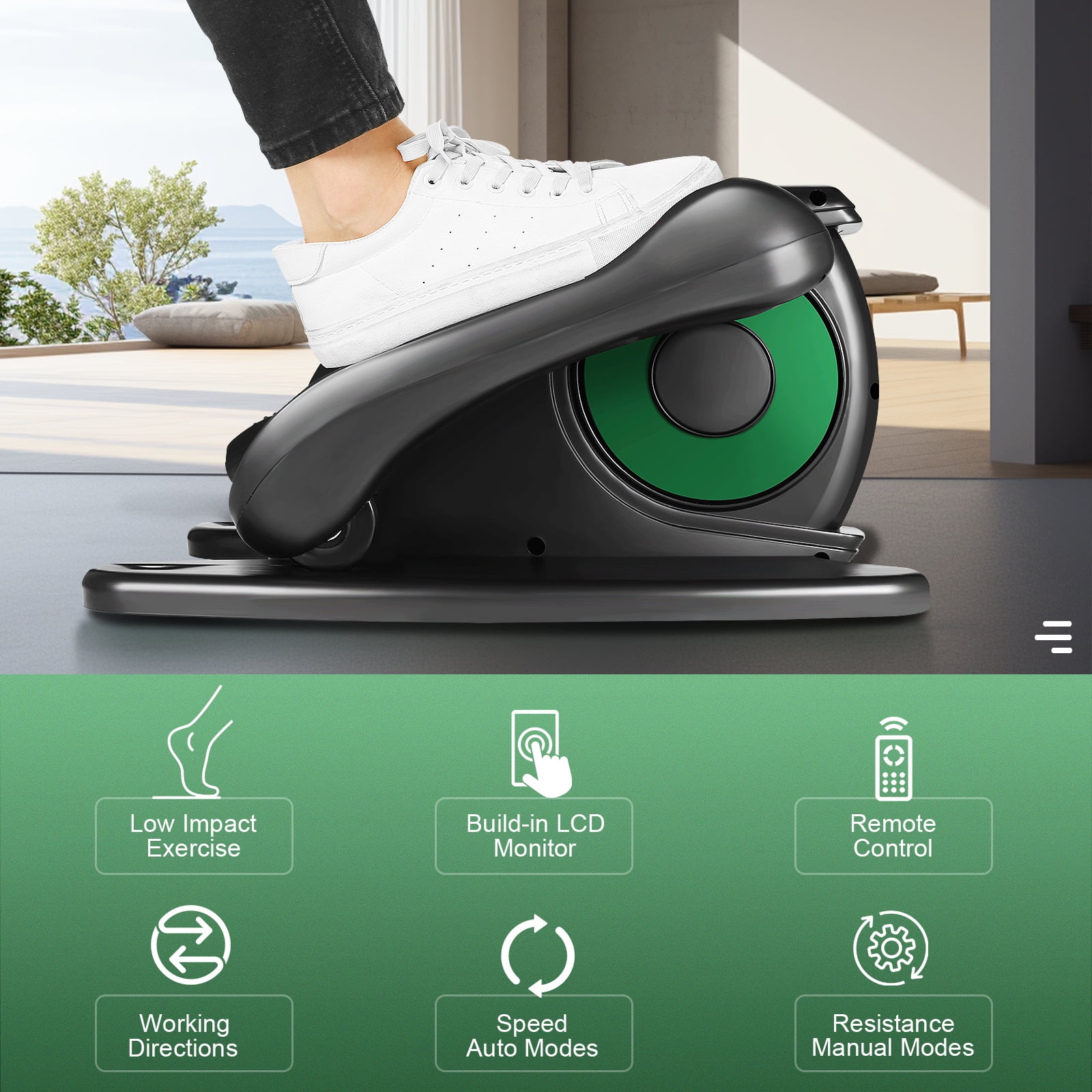Elliptical Machine, Under Desk Elliptical with Remote Control, Quiet Home Ellipse Exerciser for Seniors