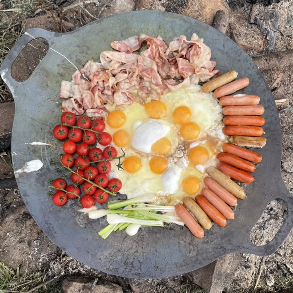 Petromax Campfire Griddle and Fire Bowl, Steel with 3 Removable Legs for Outdoor Campfire Cooking, Grilling and Frying or Build Fire Directly in Bowl, 15