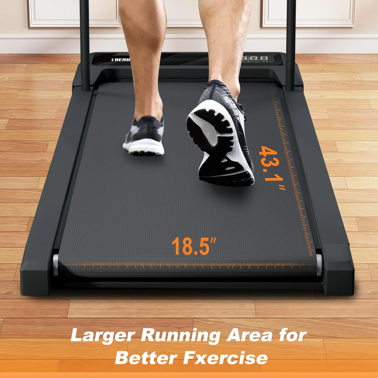 Chiccushion Walking Pad Treadmill Under Desk with Handle for Home, 2.5HP Portable Walking Treadmill with Remote Control, 300 Lbs Capacity, LED Display