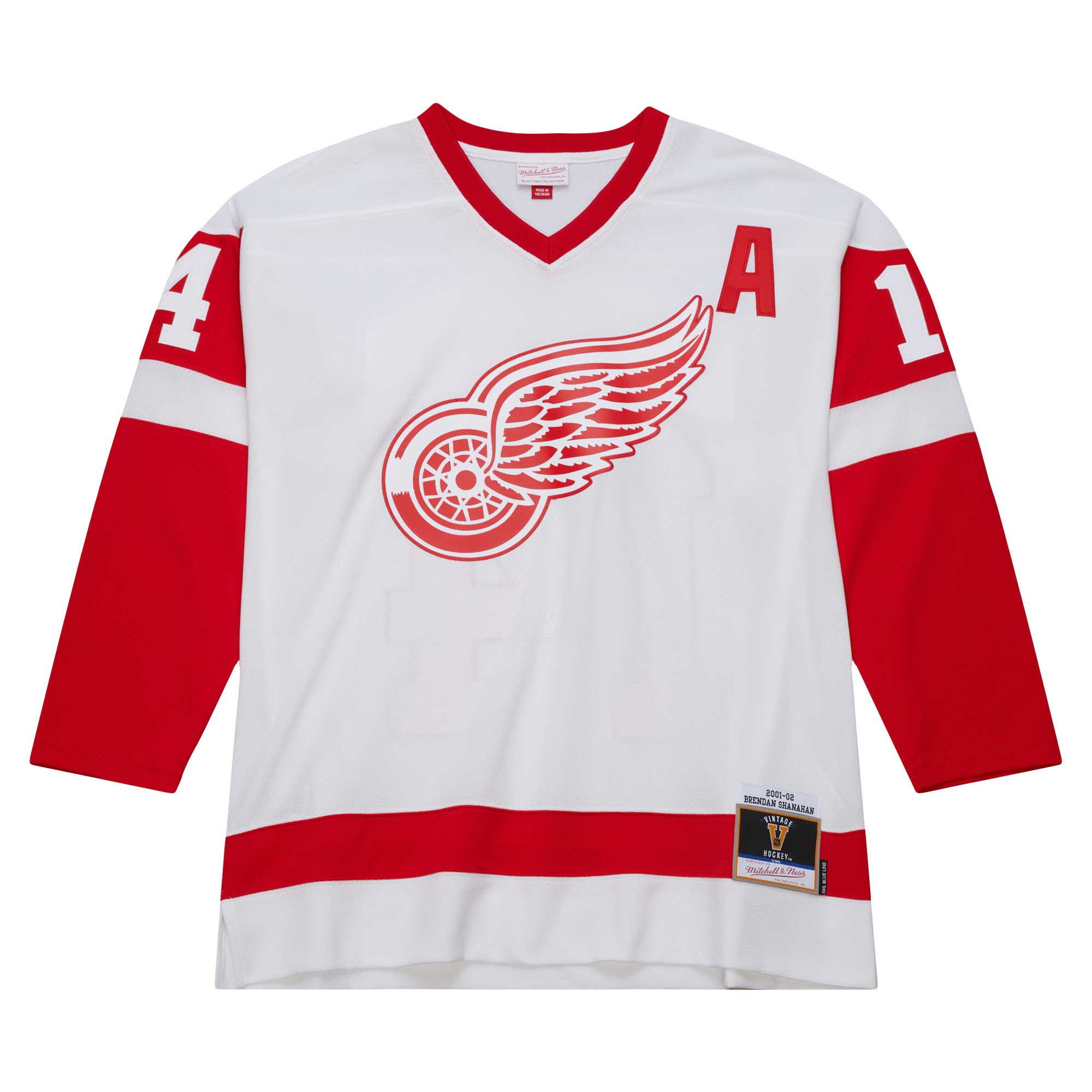 Brendan Shanahan Detroit Red Wings Mitchell & Ness  2001/02 Alternate Captain Blue Line   Jersey – White