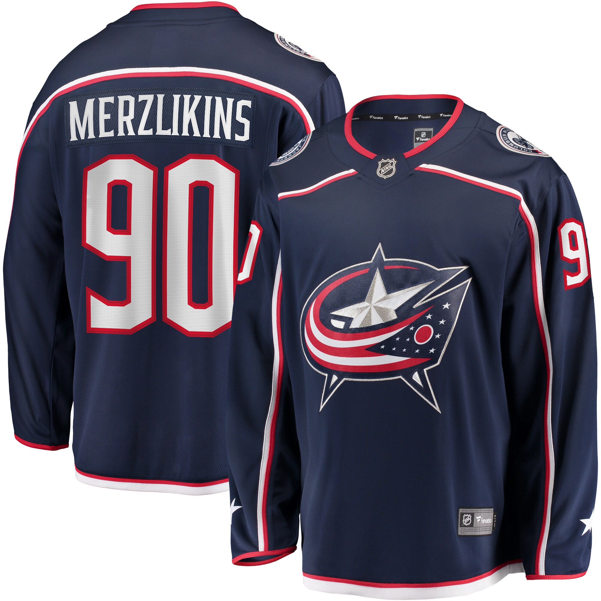Elvis Merzlikins Columbus Blue Jackets Fanatics Home Breakaway   Jersey – Navy