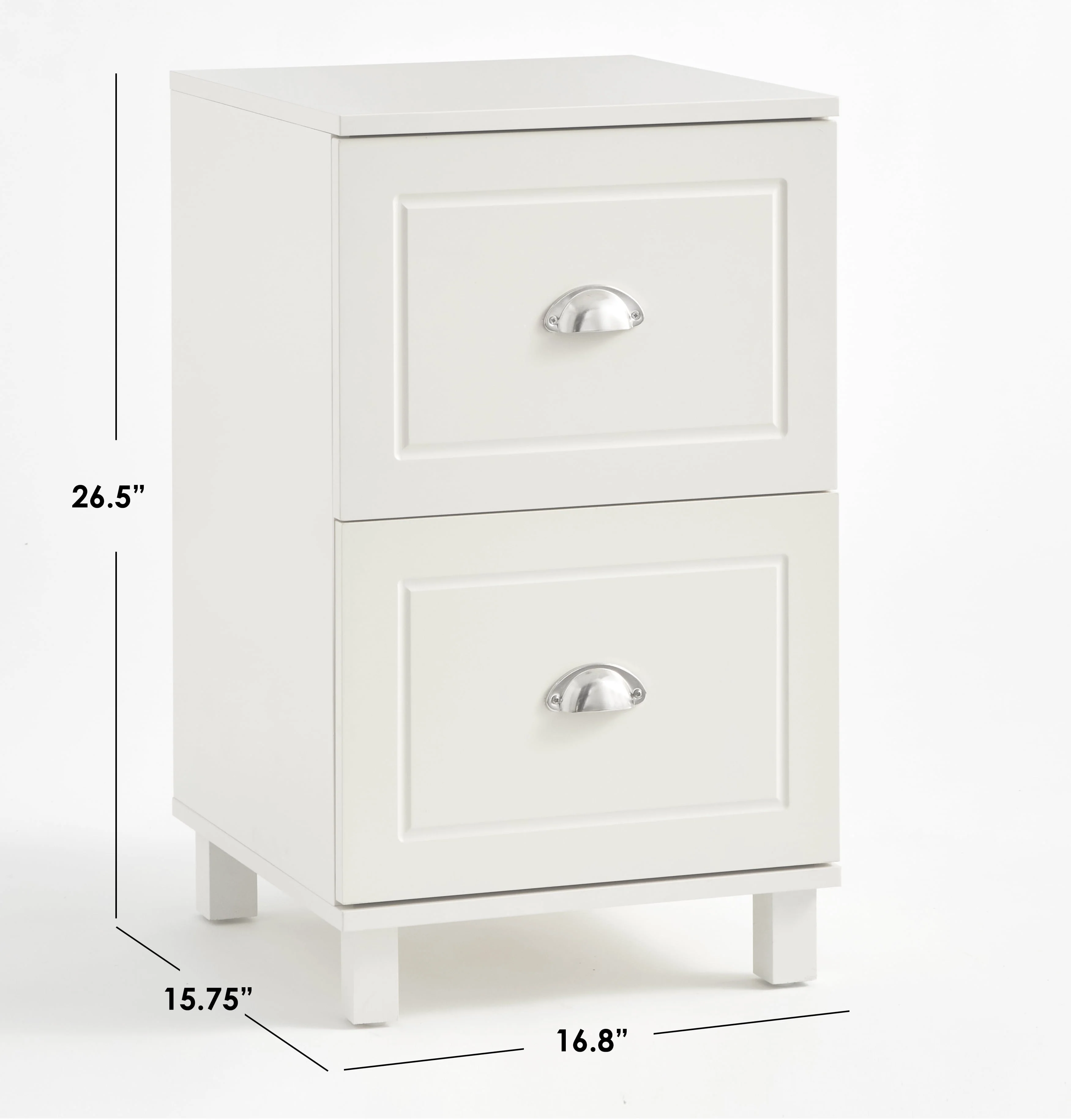 Bradley 2 Drawer Vertical Wood Filing Cabinet, White