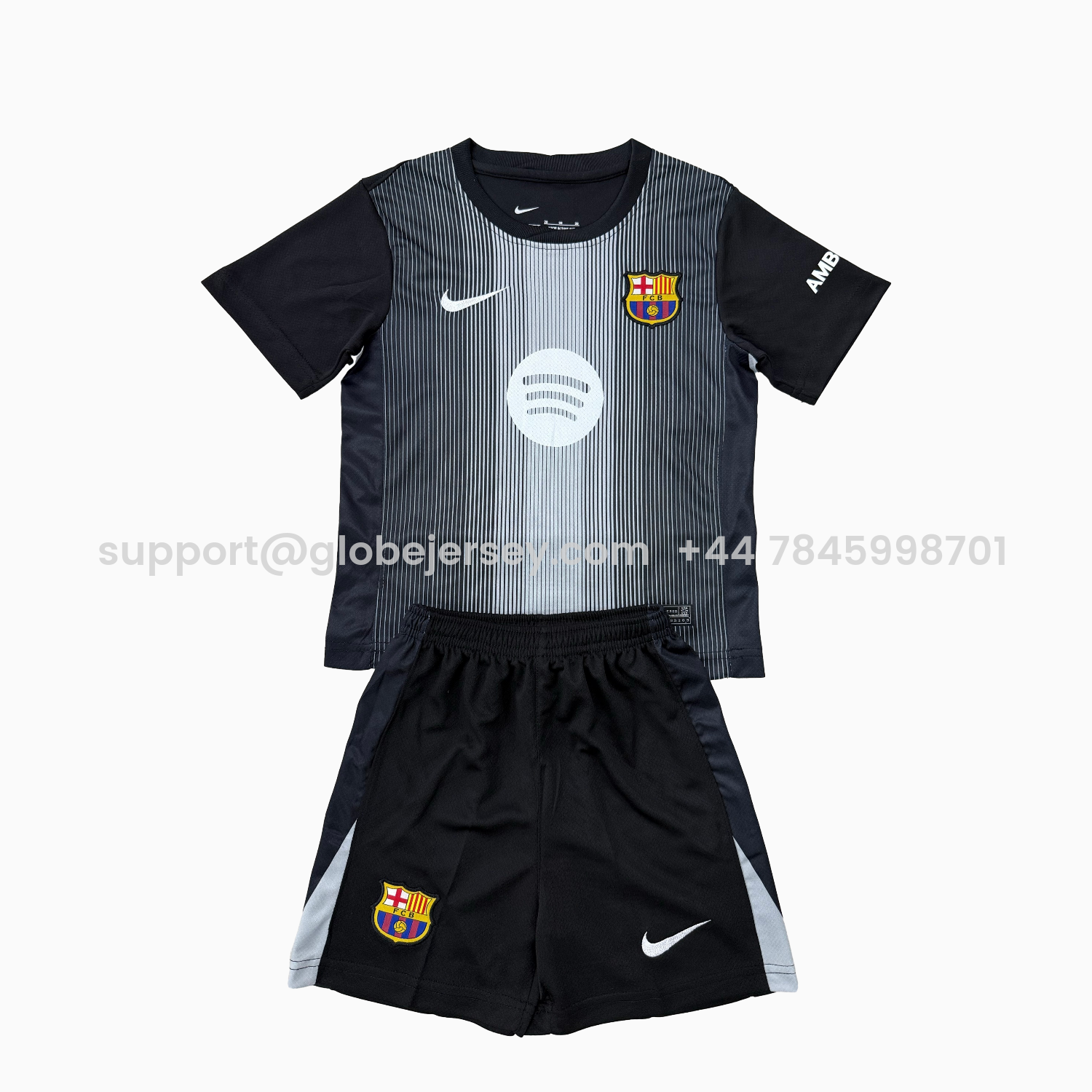 Barcelona 25-26 Black Goalkeeper Men's Adult Jersey Set - Fans Version