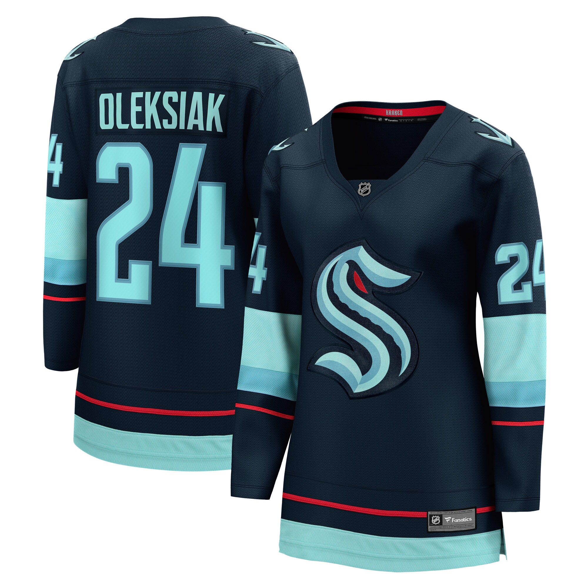 Jamie Oleksiak Seattle Kraken Fanatics Women’s Home Breakaway   Jersey – Deep Sea Blue