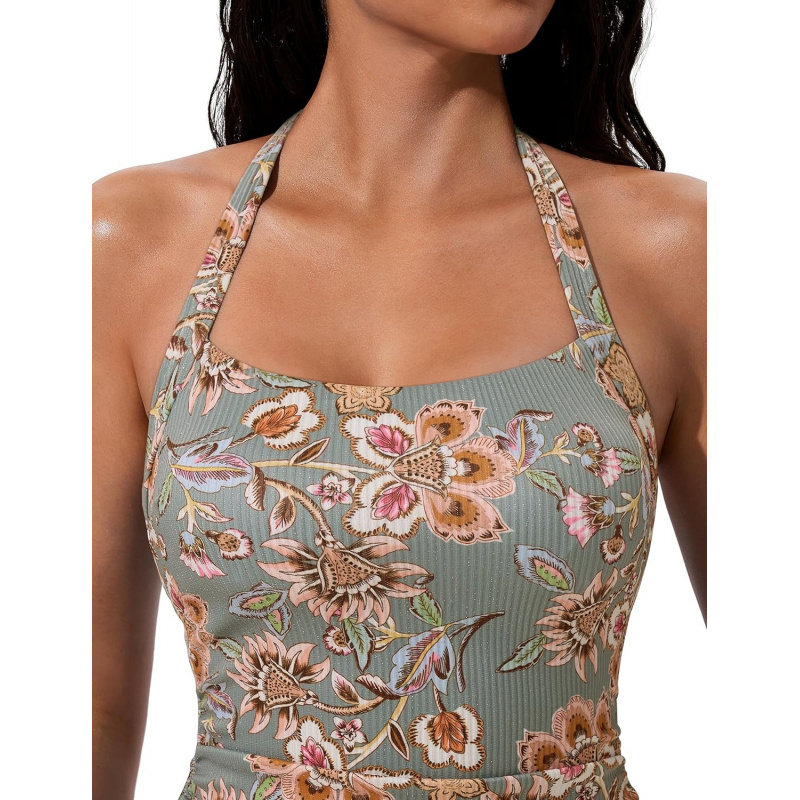 Women Halter Tankini Swimsuits Tummy Control Two Piece Bathing Suits