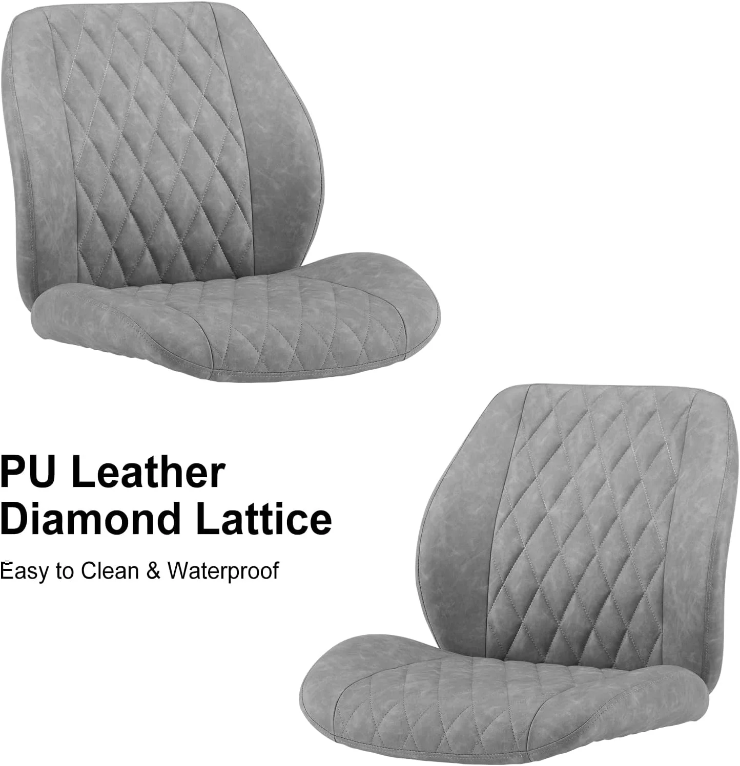 QW Home Office Desk Chair Office Rubber Casters Ergonomic Computer Chair with Lumbar Support Adjustable Height Rolling Swivel Executive Task Armrests Chair??? Brown Leather