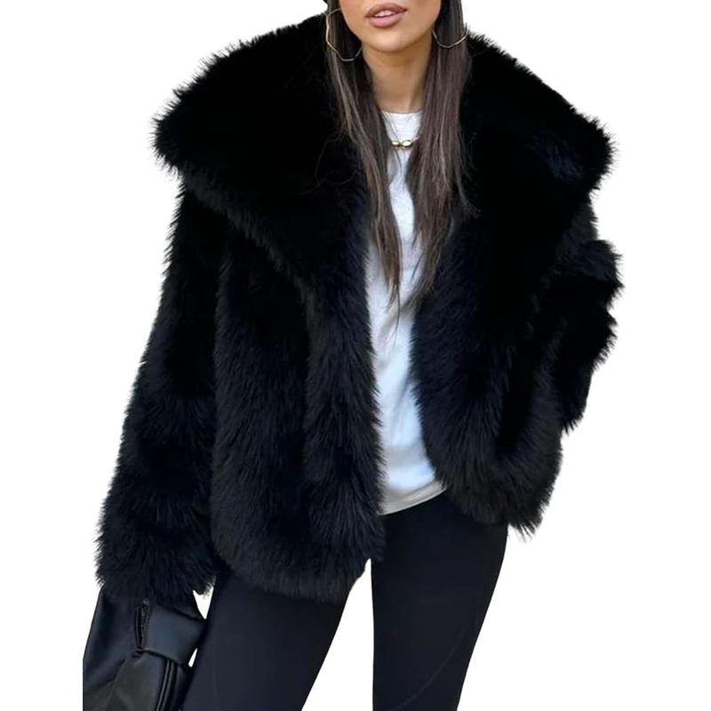 Women's Faux Fur Coat Winter Warm Fluffy Fur Jacket