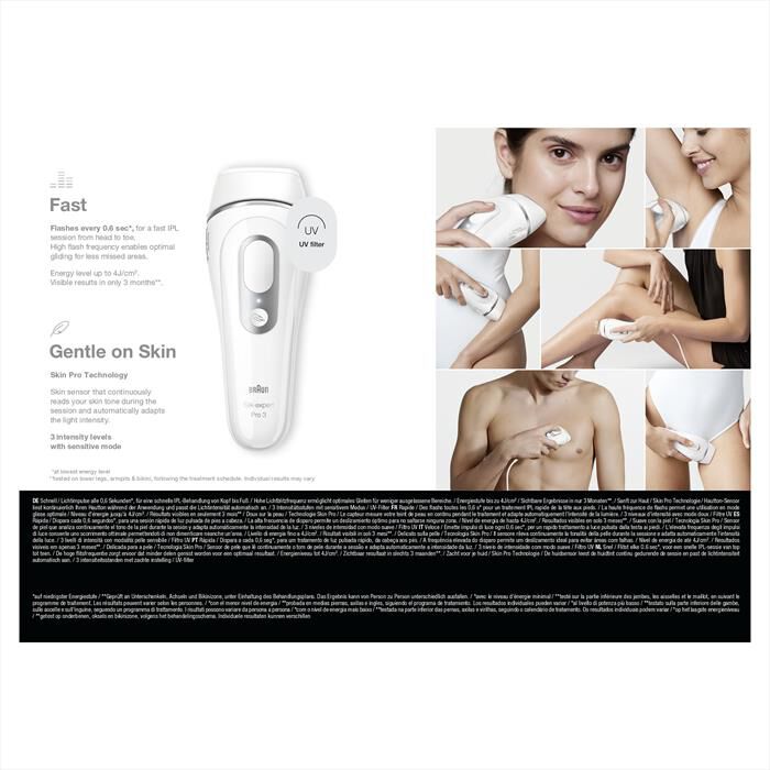 BRAUN - Epilatore LUCE PULSATA PL3020-BIANCO/GRIGIO