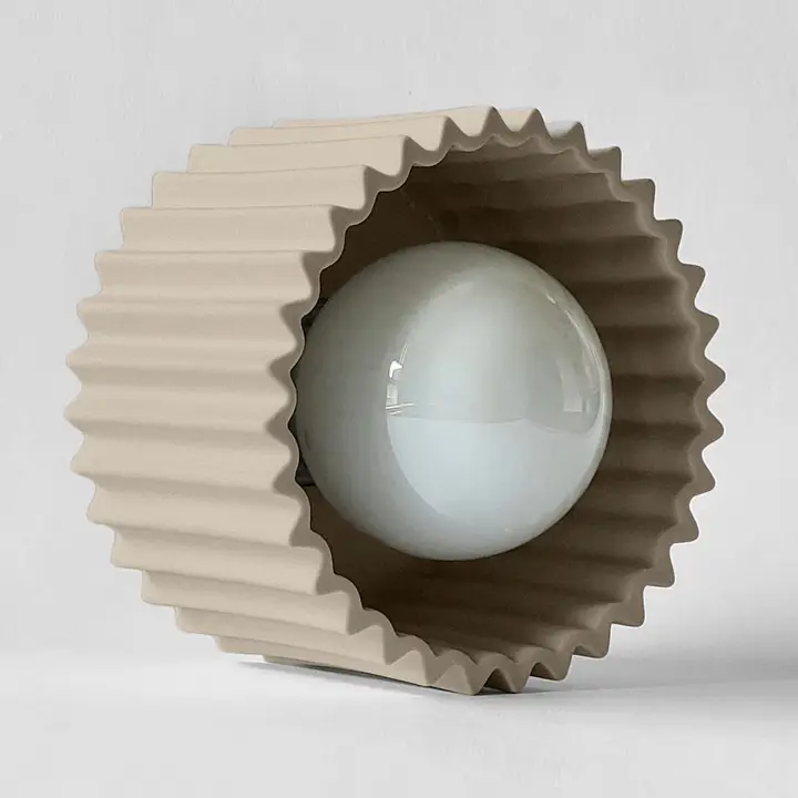 Syracuse Ceramic Wall Sconce  Small Minimalist Flush Mount